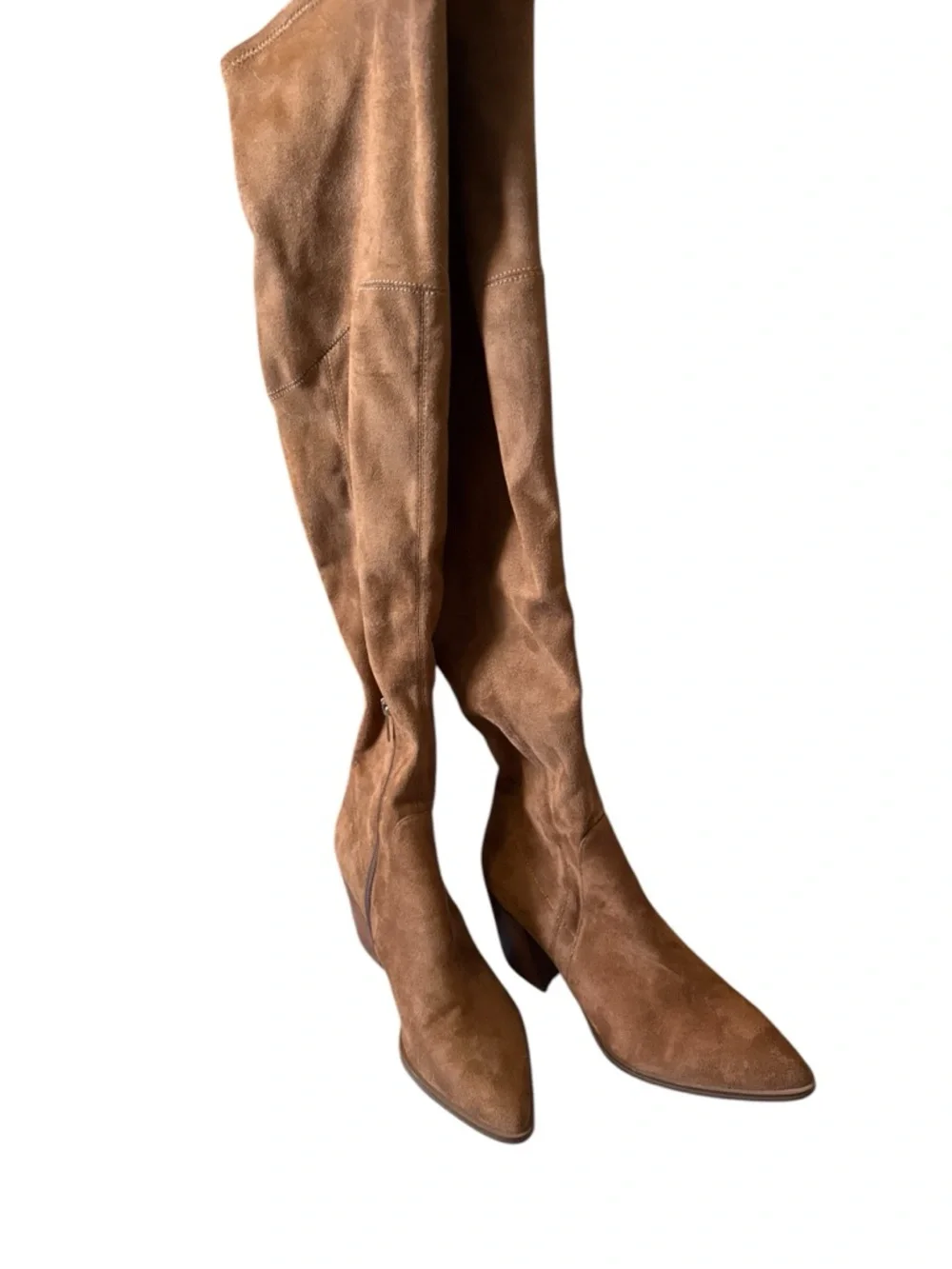 Marc‎ Fisher Tan Suede Over-the-Knee Block Heel Boots